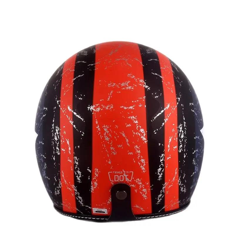 Vintage Retro Motorcycle Helmet Half Face Gloss Black for Cruiser Chopper Men Women CE DOT ECE Certified Protection