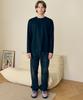 BASIC HOUSE Knit-Like Round Neck Long Sleeve T-Shirt Black Lzts6105