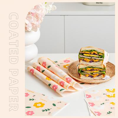 Lot de 50 feuilles de papier d'emballage pour sandwichs, de qualité alimentaire, résistant à l'huile, couleur naturelle, pour plateaux repas