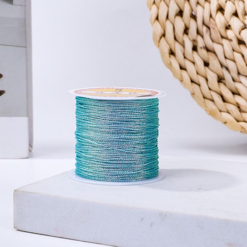 Handmade Red Lanyard Bracelet with Gold Iridescent Gimp Thread