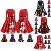 Elegant Women Long Sleeve Christmas Costume Dress In Vintage Santa Style