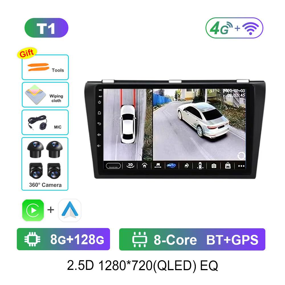 Bluetooth Android 14 GPS Navi 4G Car Video Multimedia Player for Mazda 3 2004 - 2009 DSP Stereo HD Touch Screen WiFi Head Unit