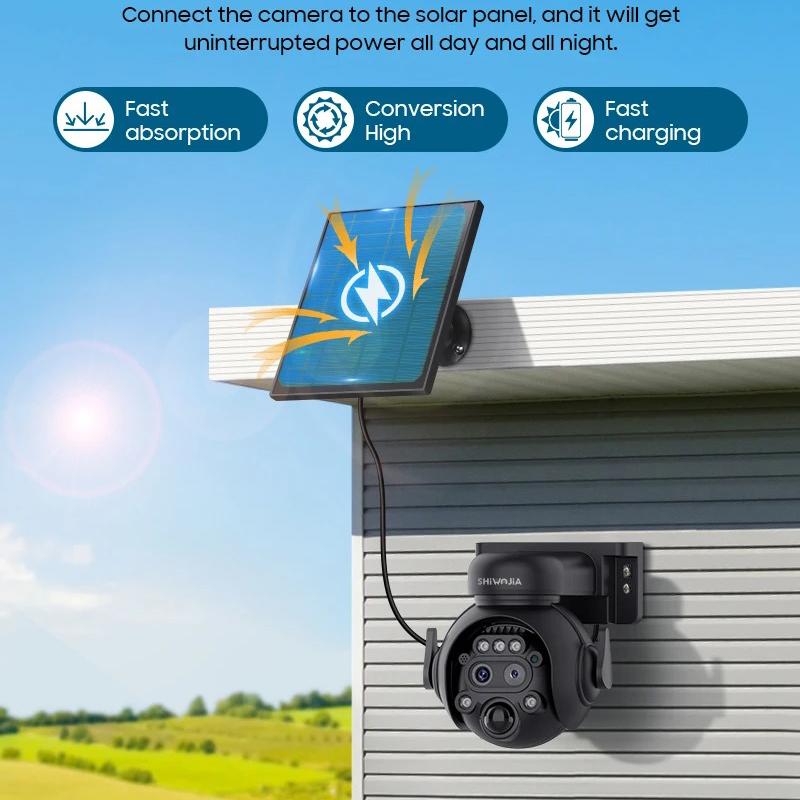 12X Zoom 4G LTE Solar Security Camera 8MP Night Vision Dual-Lens Outdoor WiFi Solar Battery Camera PIR Human Detection