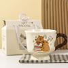 Buddhist Kapibala Ceramic Cup High-Pretty Capybara Mug with Spoon Cute Student Water Cup Couple Souvenir