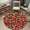 Nordic Round Rainbow Multicolor Rug Pad, Non-Slip Floor Mat for Dining Room