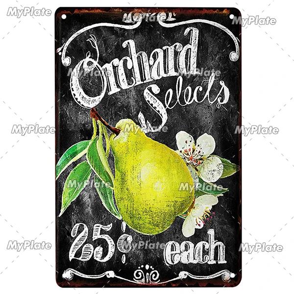 Italy Food Vintage Metal Sign Placă de tablă Vintage Bucătărie Placă Decor Home Wall Decor Bar Semn Home Decor Fructe Poster