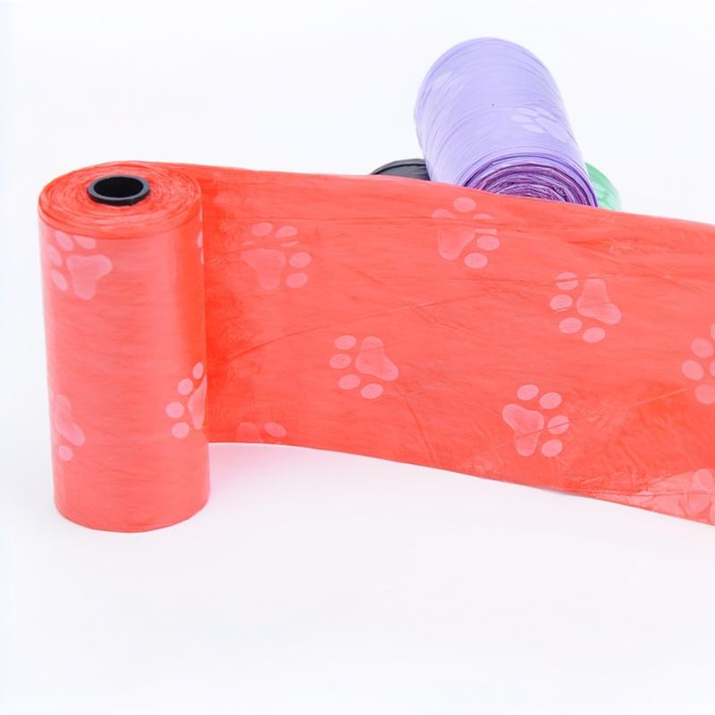 1 Roll Dog Poop Bag Pet Supply Litter Bag Printing Cat Dog Poop Biodegradable Bag Outdoor Home Clean Refill Garbage Bag