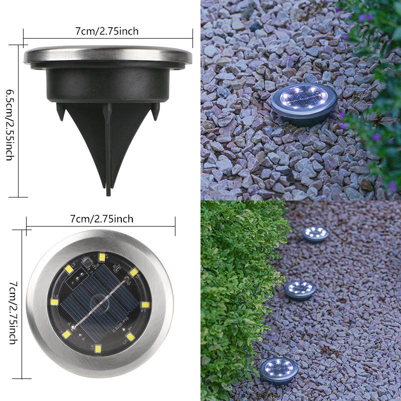 New Model Solar-Powered Stainless Steel Lawn Light – Light-Controlled Waterproof Ground Lamp for Gardens and Courtyards.