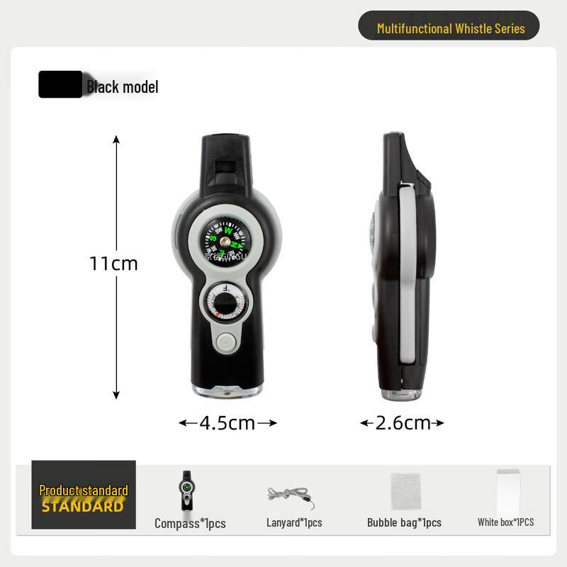

OEING 7-in-1 Survival Compass & Whistle One Size