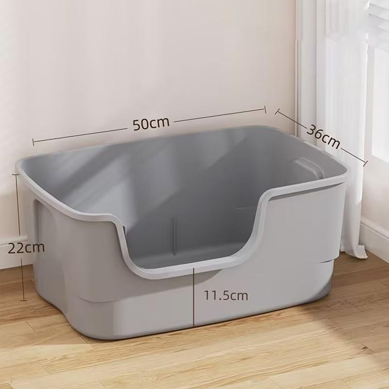 Cat Litter Box Bedpan Big Mac Oversized Cat Tray Bedpan Large Capacity Semi-Closed Plastic Anti-Splash Cats Toilet Pet Supplies