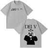 Rapper Dei V Quien Es Dei V Tour 2026 Print T Shirt Unisex Women Vintage Tshirt Shortsleeved Cotton Casual Gothic Punk Tshirts