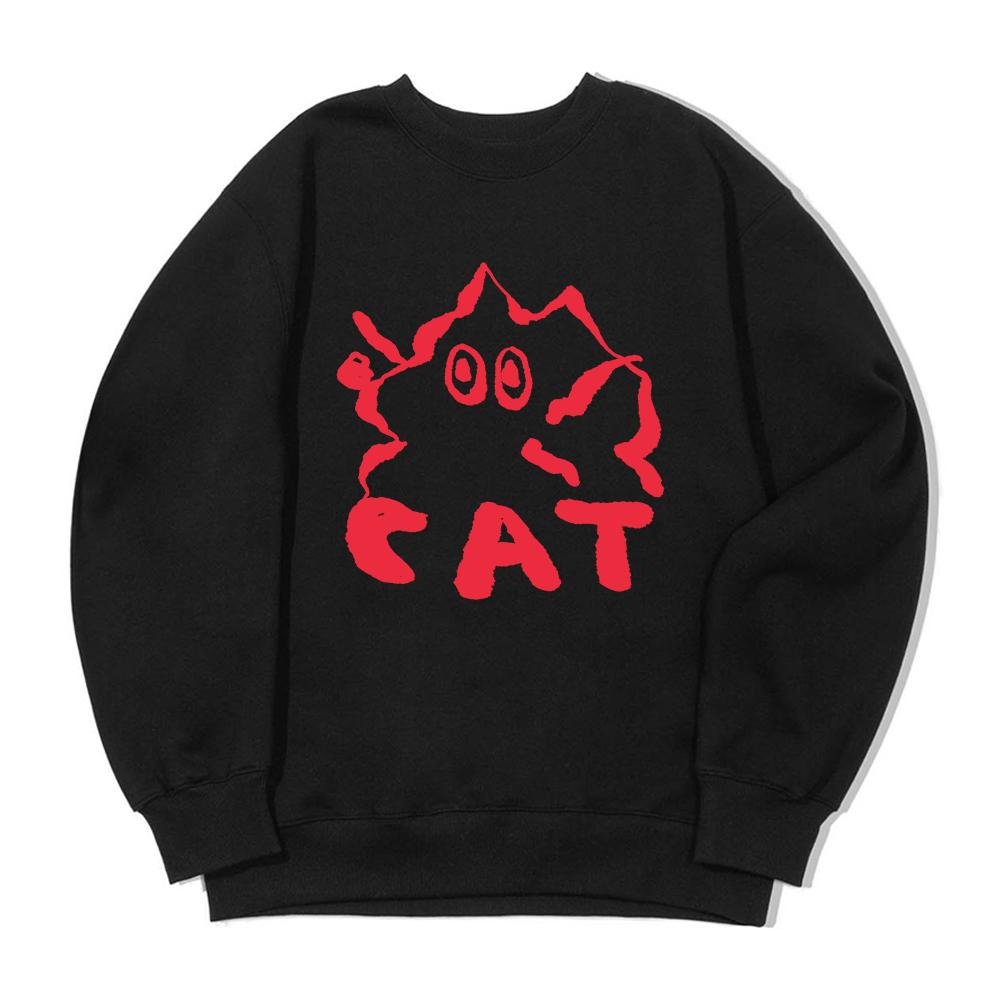 AWESOMEUS Red Cat Face Sweat Shirts_3 Color
