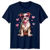 Puppy Dog Heart Glasses Valentine Animal Unisex Unisex Graphic Tee