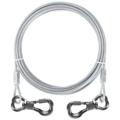XiaZ Dog Wire Leash Silver Lightweight Generation Coated Thin Cable Rust Resistant Carabiner Lock Strong Fastening Suitable for Small To Large Dogs