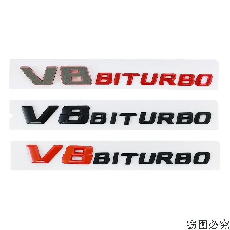 ABS V8 BITURBO Badge Decal Car Body Trunk Emblem Letters Sticker for Mercedes Benz W210 W211 W212 W213 GLA GLK ML GL GLC GLE AF1