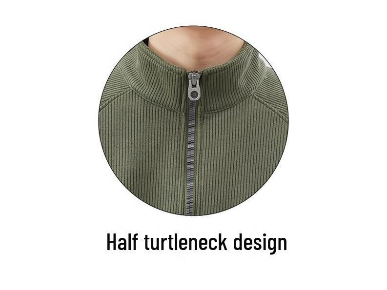 Men's Trendy Half-Zip Hoodie, Stand Collar Pullover for Spring, Autumn, Winter 2025