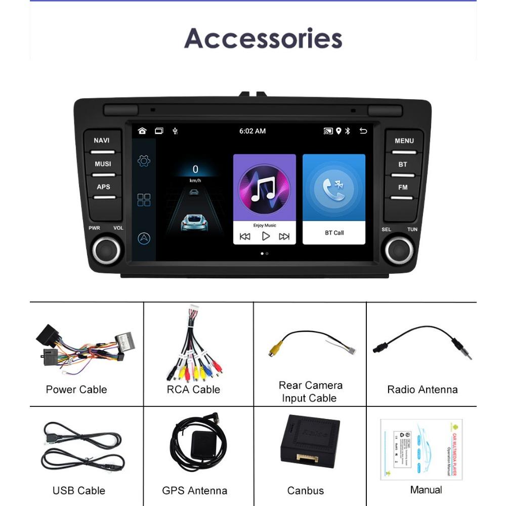 8 tommer Bilradio Android for Skoda Octavia 2 A5 2004-2013 Auto Multimedia Stereo Navigasjon 1+32GB
