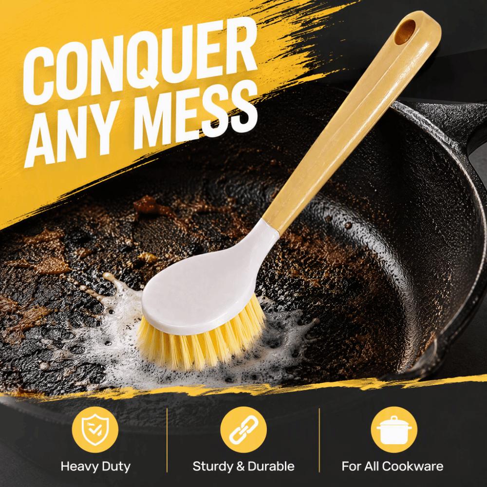 2pcs Long Handle Long Handle Dish Scrubber Plastic Kitchen Scrub Brush  Kitchen Cleaning