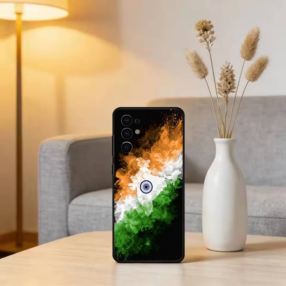 I-Indian N-National Emble Flag Phone Case For Samsung S25,S24,S21,S22,S23,S30,Ultra,S20,Plus,Fe,Lite,Note,10,Black Cover