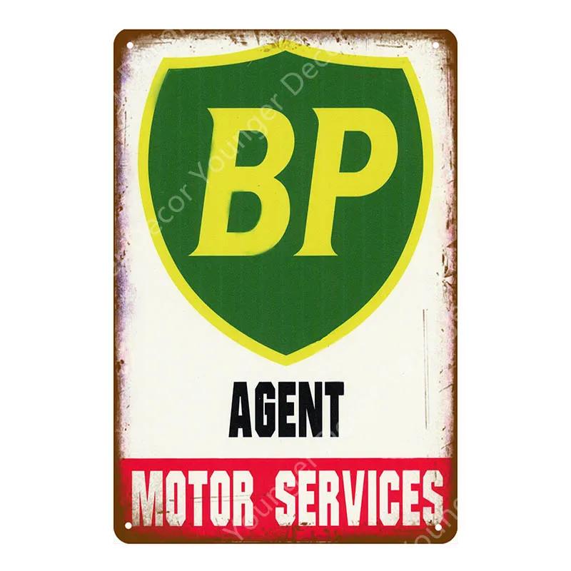 Vintage Motor Oil Gasoline Metal Signs Tin Poster Retro Bar Pub Garage Decor Gas Station Decorative Wall Plaque YJ126