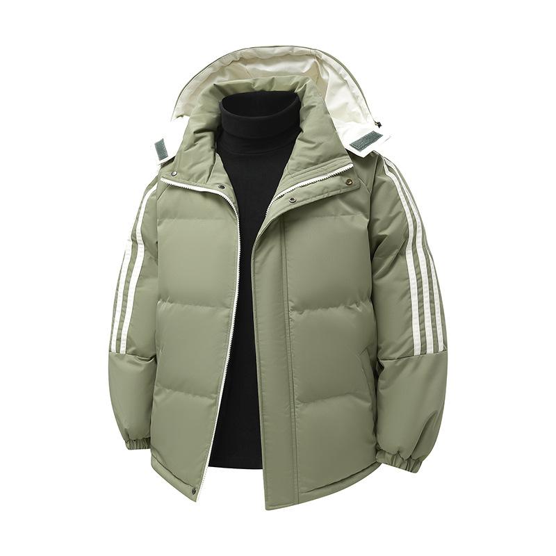 Winter Neueste Herren Entspannte Passform Gestreifte Kapuzenjacke Baumwollwattiert Herren Freizeit Junge Studenten Baumwollwattierte Jacke Baumwollwattierte Jacke