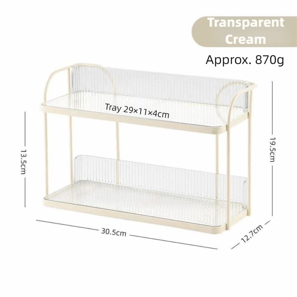 Double-layer Organizer Shelf Simple Design Condiment Shelf Space Saving Counter Organizer  Bathroom