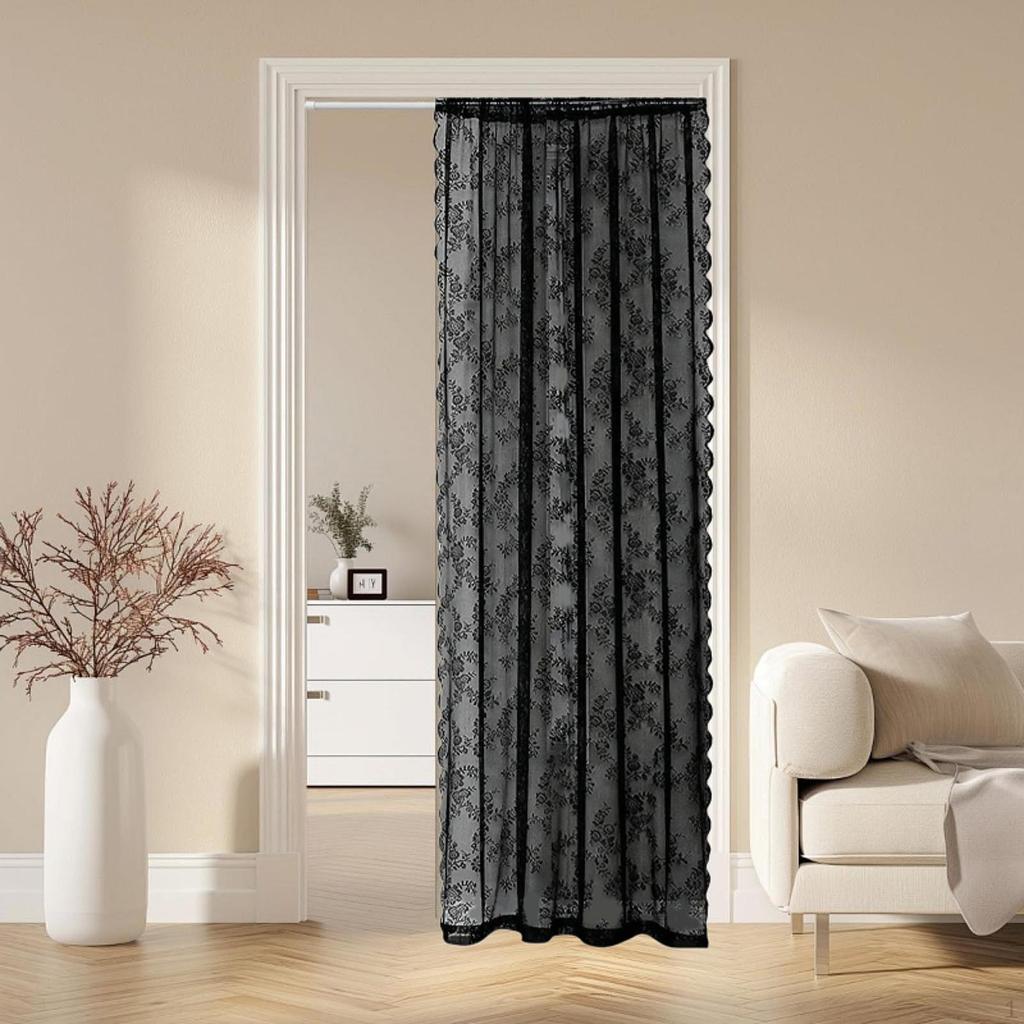 Floral Lace Curtain Mesh Voile for Hotel Room