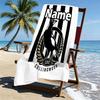 Personalisierbares Strandtuch mit individuellem Namen und Collingwood Magpies Print, für Reise, Camping, Strandparty, Heimdekoration, Geburtstagsgeschenk für Familie & Freunde