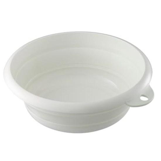Iseto Bathing Bucket Soft White 2.5L Width 25.3Depth 27.4Height 3.39.2cm Made Japan Foldable Heat Resistant 100 Hanging Hook Bathroom Bathtub Bath