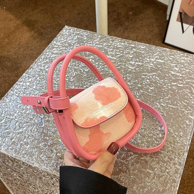 Printed trend personalized daily commute handbag bag simple shoulder bag messenger bag zipper women's bag