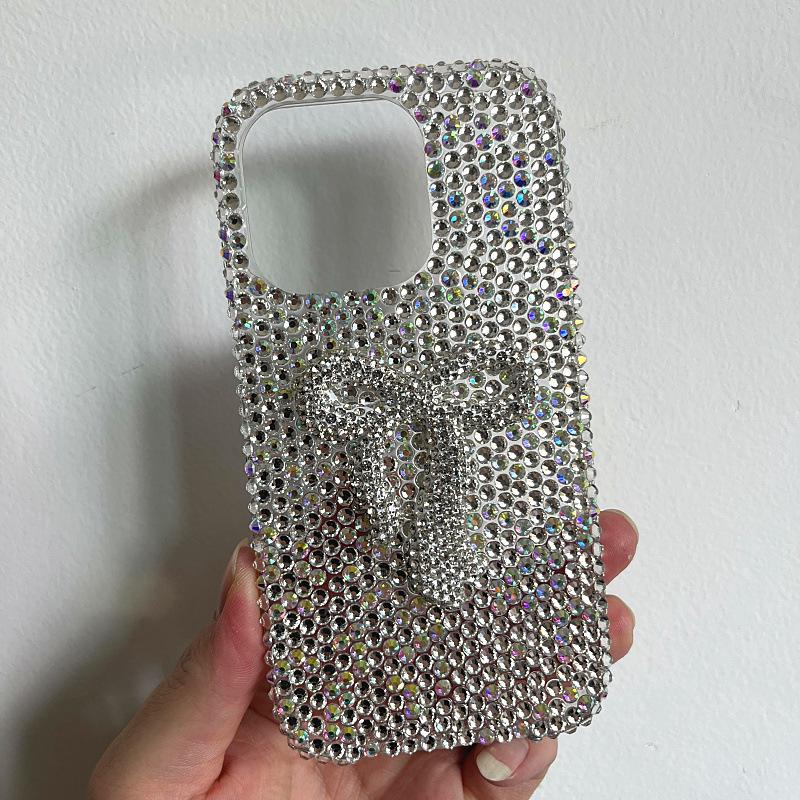 iPhone 16/17 Pro Max Luxury Rhinestone Bow Case for Girls