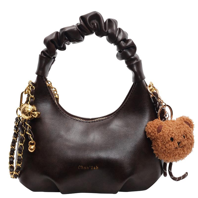 Exquisite Fashion Handbag Bag Women's New Foreign Style Versatile Solid Color Pleated Bag High Sense Niche Trend Messenger Bag