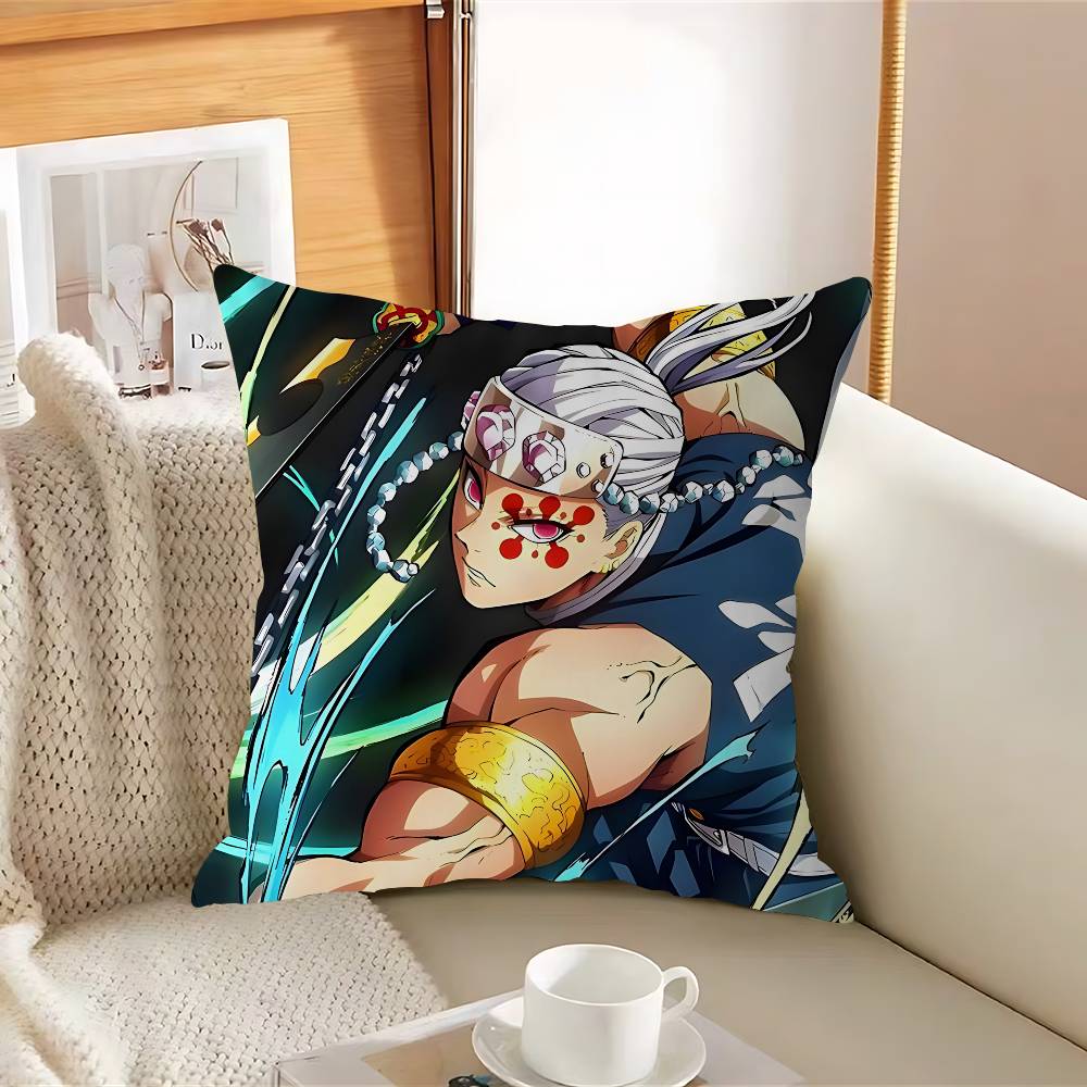 

DemonS S-Slayer Тенген УзуйS Наволочка Съемная Моющаяся Наволочка – Всесезонный Мягкий Лен 12x12Inch