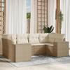VidaXL Garden Lounge Set with Cushions 6 Pcs, Patio Sofas, Patio Furniture Set, Outdoor Furniture, Beige 3255315