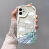 Train landscape illustration for iPhone15promax mobile phone case Apple 14 wave 12/13 soft case 11