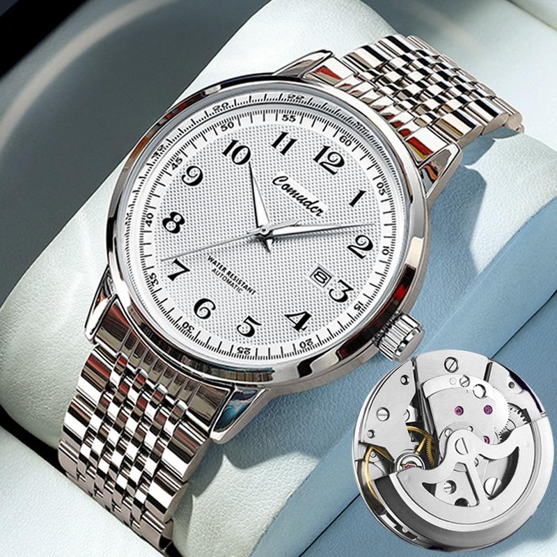 Vollautomatische Imitation mechanische Uhr Herrenuhr Herren Hohl Wasserdicht Trend Leuchtend Kalender