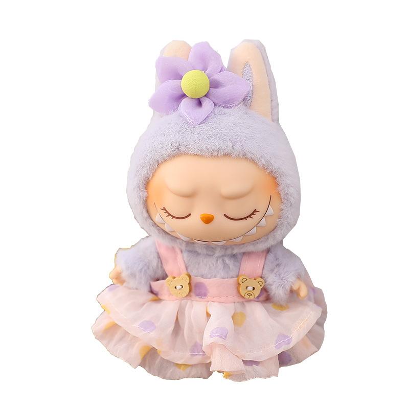 Labubu Anhänger Kleidung Labubu Sitzende Kleidung Babykleidung Rosa Liebesbär Kleid