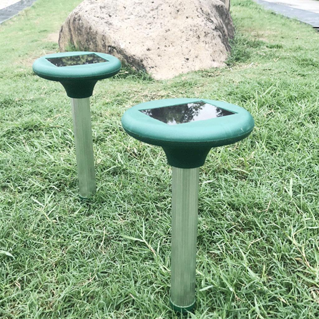 2Pcs Solar Mole Repellers Ultrasonic Snake Deterrent Animal Repellents Groundhog Repellent For Garden Outdoor Spaces