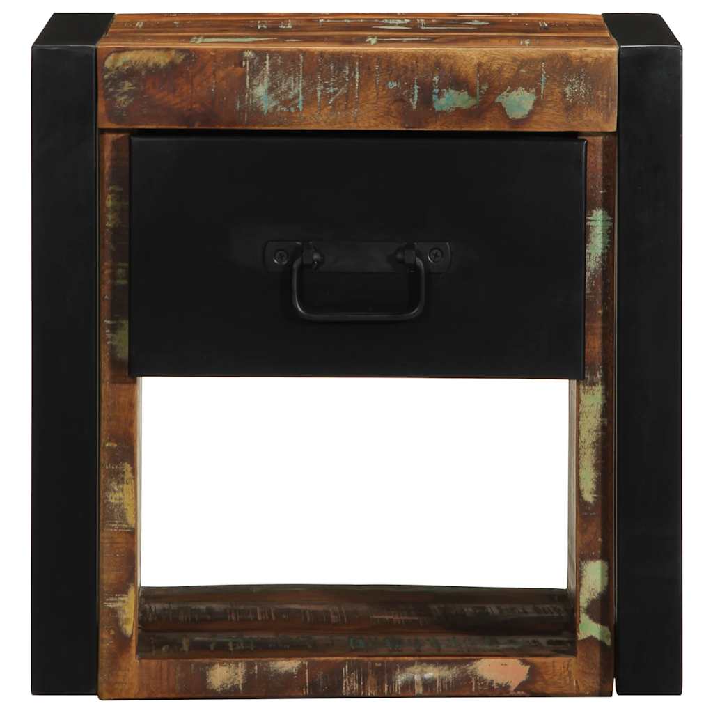 Nightstand Multicolored 40 X 35 X 40 Cm Solid Reclaimed Wood