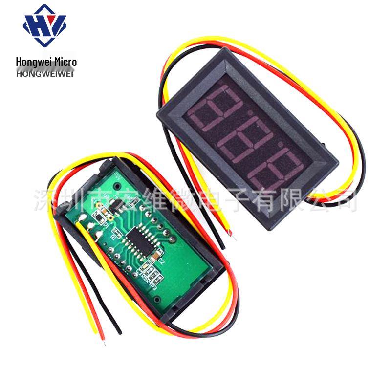 30V DC Voltmeter Three-wire 0.56" LED Display, 0-100V, Reverse Protection, Green