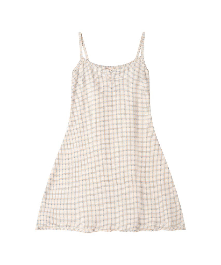 SUNDAY FRUIT MARKET W) Check Sun Dress Ivory
