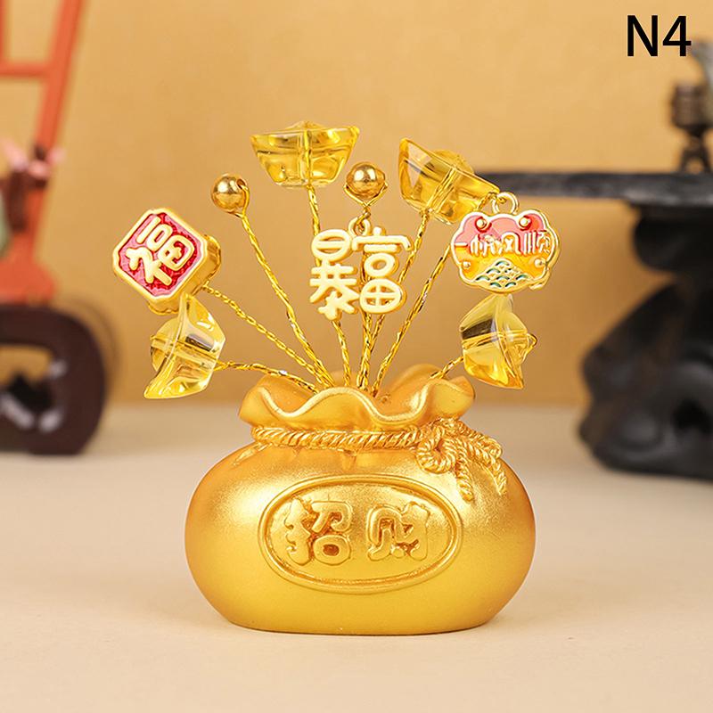 Chinese  Year Money Tree God Feng Shui Fa Cai Lucky Fortune Miniature Spring Festival Home Decorating Desktop Car Ornaments