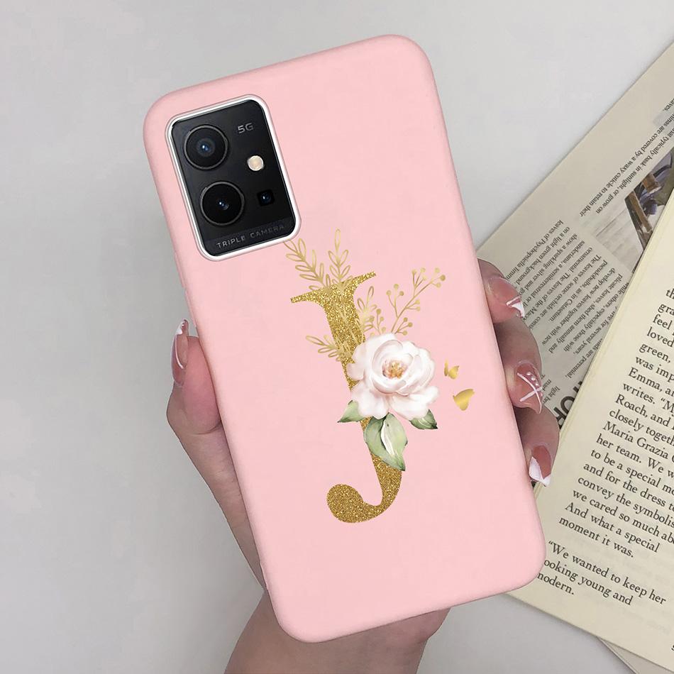 Simple Case For Vivo T1 5G Name 26 Letter Soft Matte Silicone Anti Slip Phone Back Cover For Vivo T 1 VivoT1 Shell Funda Bumper