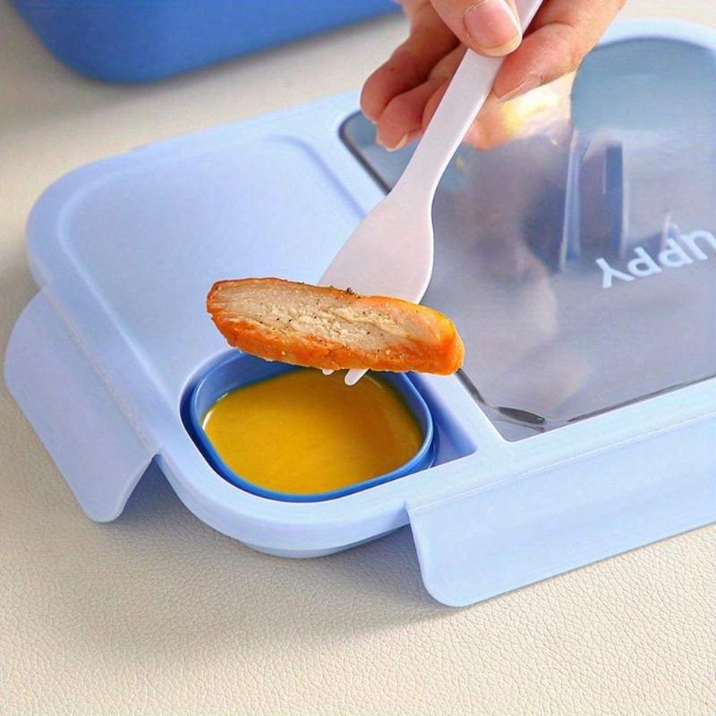1450ML Portable Bento Box with Utensils Microwave Safe for Lunch Office Picnic Leak-Proof Divider Dip Container Kitchenware
