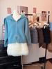 Korean Style Chic Mesh Patchwork High-Waisted Fluffy Layered Skirt