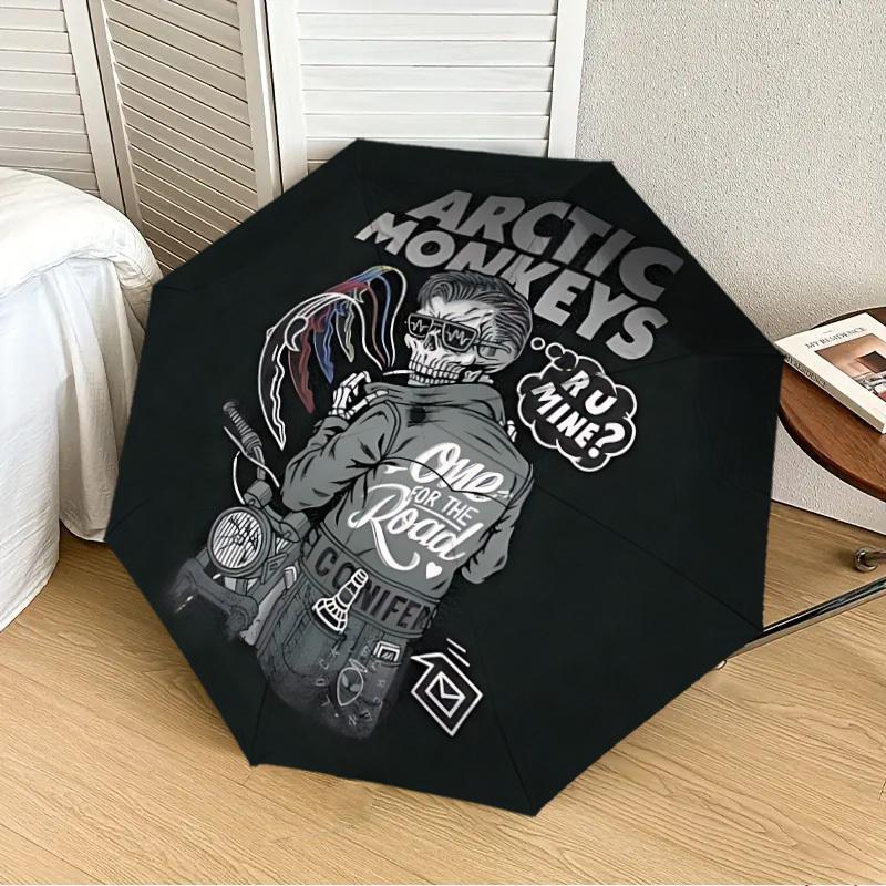 

1pc Arctic Monkeys Automatic Folding Umbrella, 8-Rib Durable Frame, Durable Foldable Design - Elegant Gift for Commute yy251210019