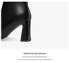 Women's High Heel Soft Leather Ankle Boots, 2025 Autumn Winter Collection, Pointed Toe, Plus Velvet.