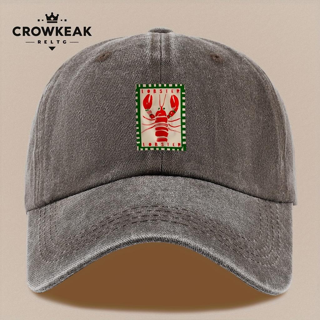 PC Hummer-Print Baseballkappe Roter Hummer Grünes Akzentdesign Leichter atmungsaktiver Hut für Männer Frauen Verstellbarer Snapback