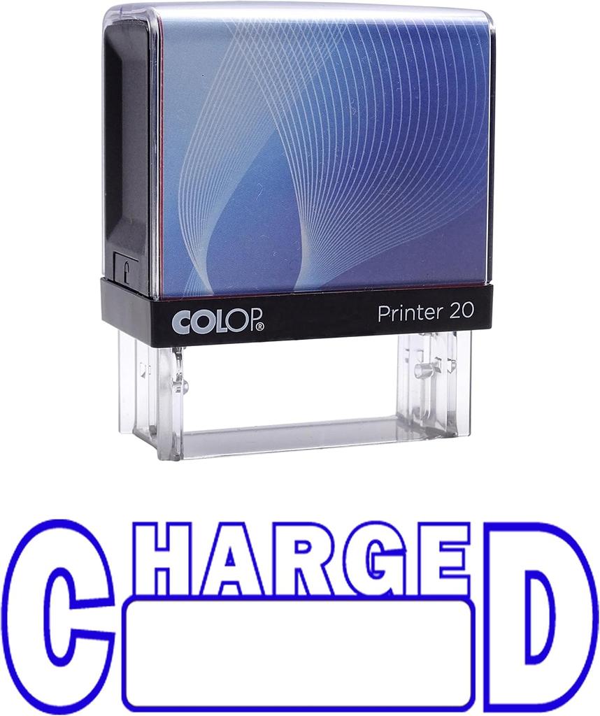 Charged Self Inking Rubber Stamp Custom Colop Office Stationary P20 Mini Stamper