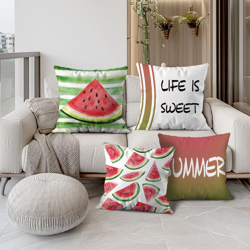 Home Decor Watermelon Patterns for a Sweet Summer Pattern Cushion Cover Suitable for Sofa Bedroom Car Pillow Cover